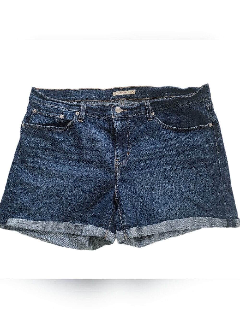 Levi's Dark Wash Mid Length Shorts 34W